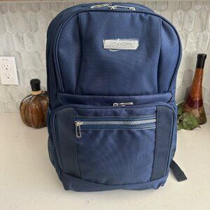 Bella Russo Navy Blue Backpack With Multiple Pockets & Mesh Side Compartments Fo